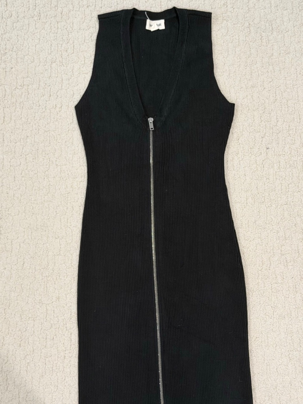 Open Edit Zipper Ribbed Knit Dress Size Small  - Picture 2 of 6